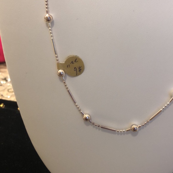 💗 Super pretty 22 inches beaded sterling silver necklace 😊NWT - Picture 4 of 4